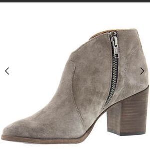Frye Nora Zip Short Boots Elephant Grey Soft Oiled Suede